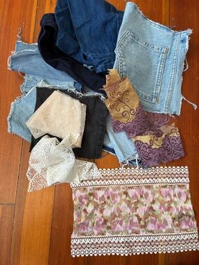 Fabric scraps for mending or sewing!